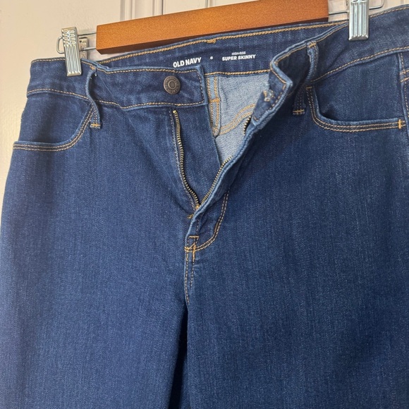 OLD NAVY High Rise Super Skinny Dark Wash Denim Jeans Size 8 - Picture 8 of 11